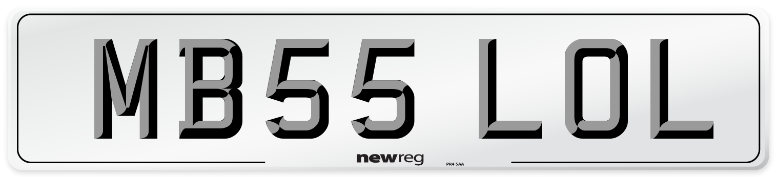 MB55 LOL Number Plate from New Reg